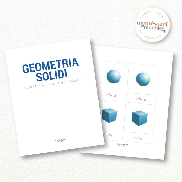 Geometria Solidi | Formes 3D Cartes de Nomenclature