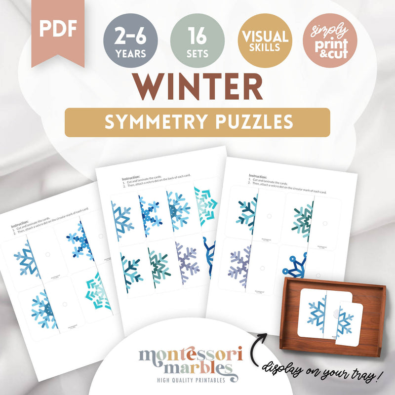 Winter Snowflakes Symmetry Puzzles