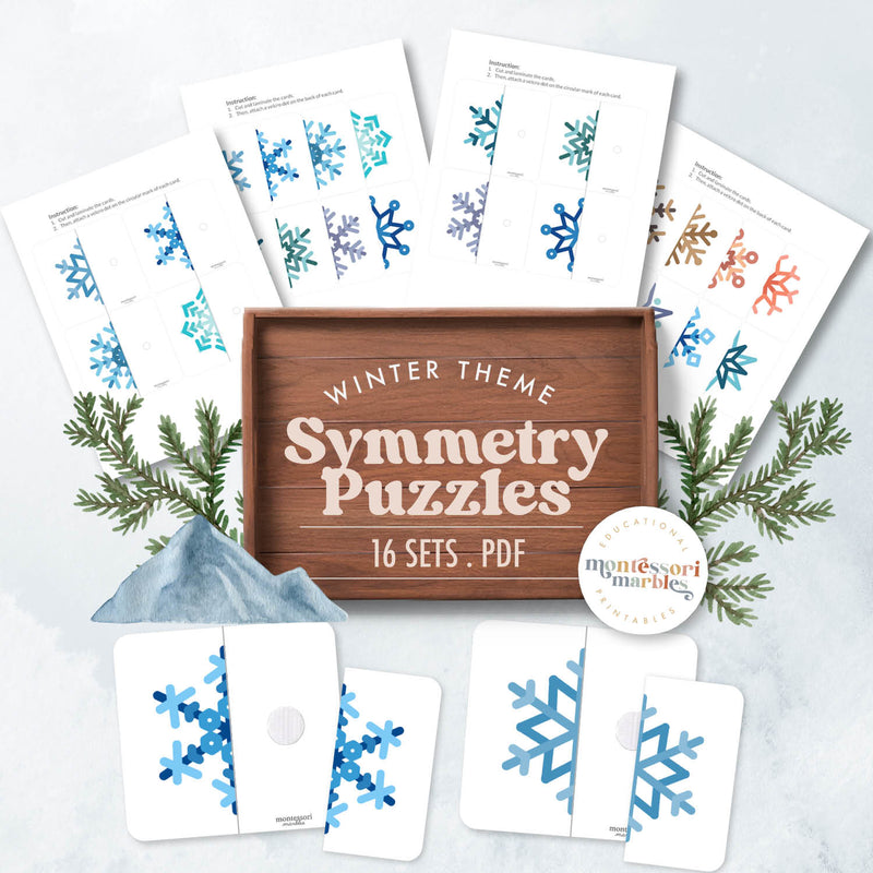 Snowflake symmetry completion puzzles