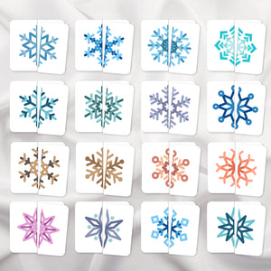 Winter Snowflakes Symmetry Puzzles