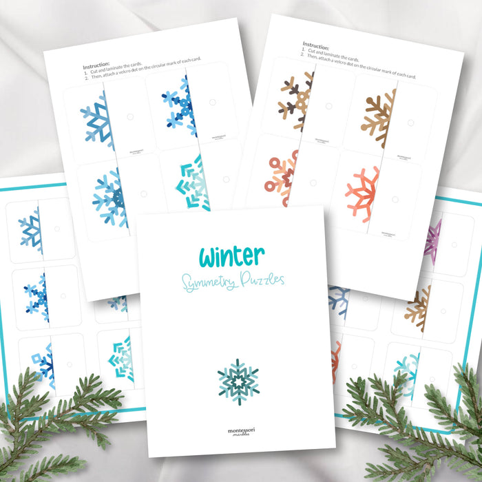 Winter Snowflakes Symmetry Puzzles
