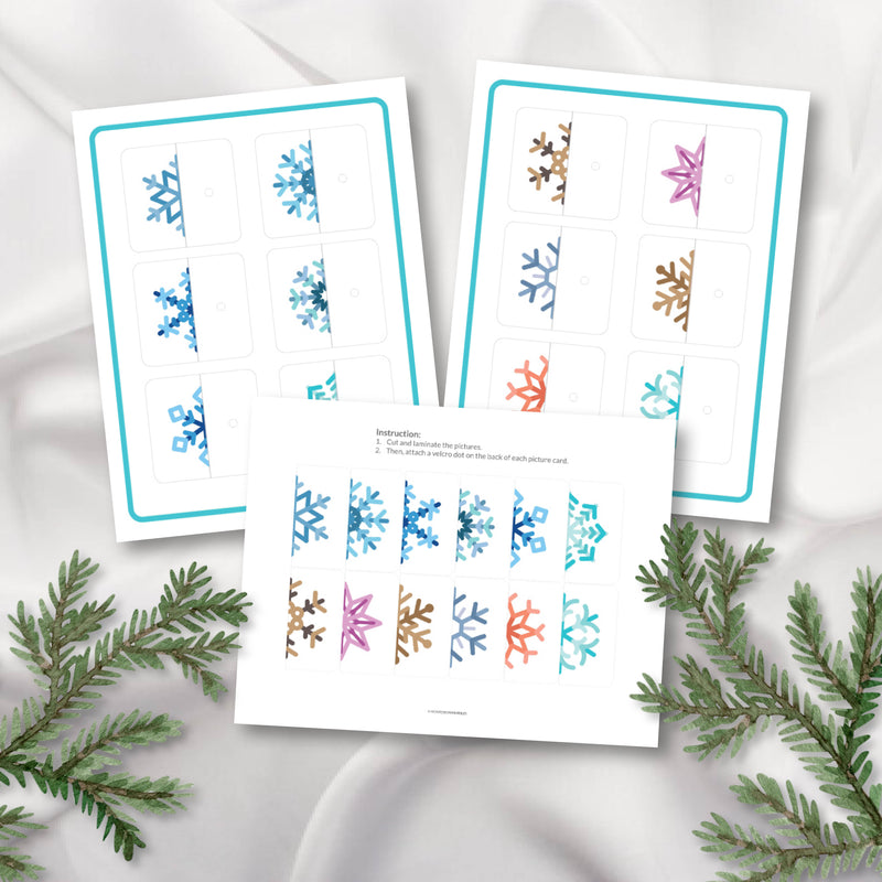 Winter Snowflakes Symmetry Puzzles