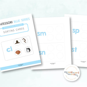 Montessori Blue Series Sorting Cards | Beginning Blends