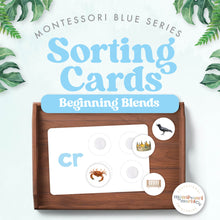 Load image into Gallery viewer, Montessori Blue Series Sorting Cards | Beginning Blends
