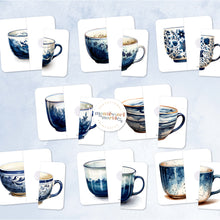 Load image into Gallery viewer, Blue Teacups Two-Piece Puzzles
