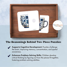 Load image into Gallery viewer, Blue Teacups Two-Piece Puzzles
