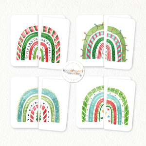 Christmas Rainbows Symmetry Puzzles