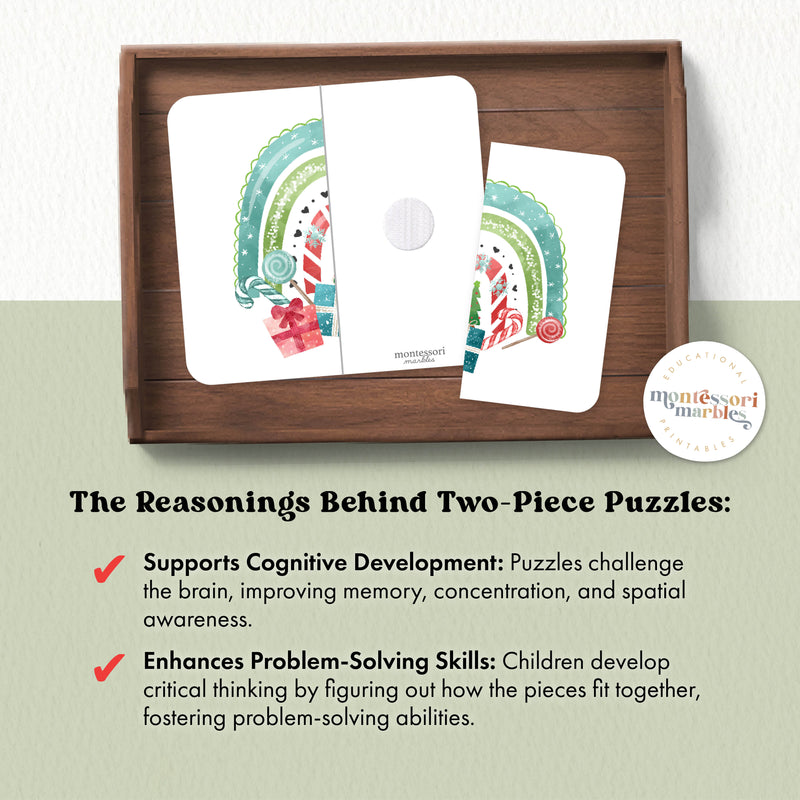 Christmas Rainbows Two-Piece Puzzles