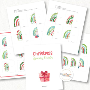 Christmas Rainbows Symmetry Puzzles