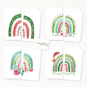 Christmas Rainbows Symmetry Puzzles