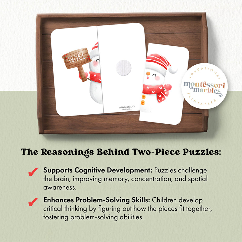 Christmas Snowman Two-Piece Puzzles