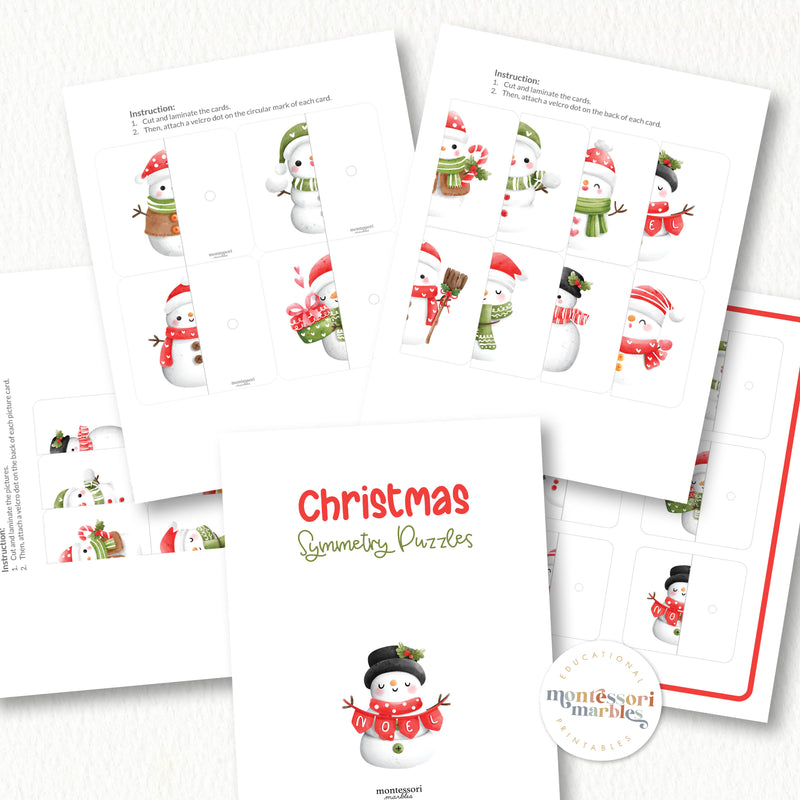 Christmas Snowman Two-Piece Puzzles