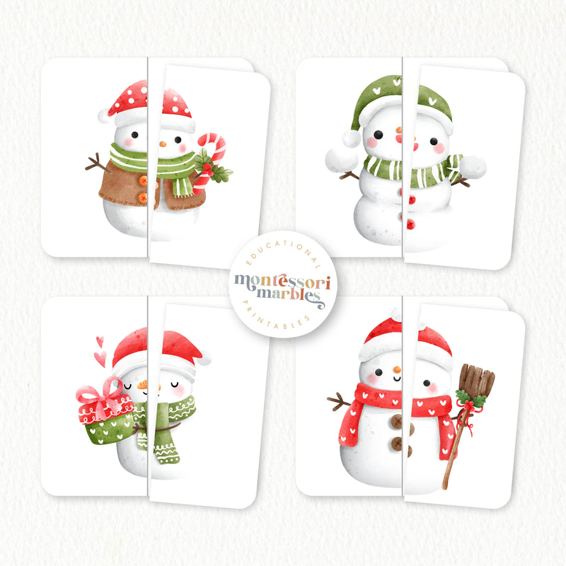 Christmas Snowman Two-Piece Puzzles