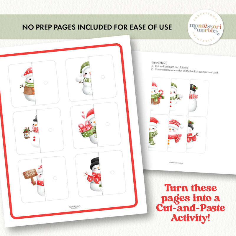 Christmas Snowman Two-Piece Puzzles