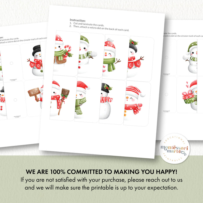 Christmas Snowman Symmetry Puzzles