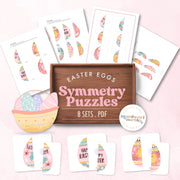 Easter egg symmetry puzzles for visual matching