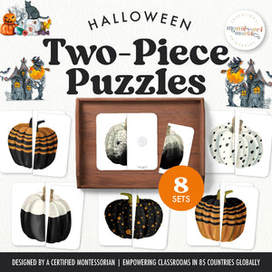 Halloween Pumpkins Symmetry Puzzles