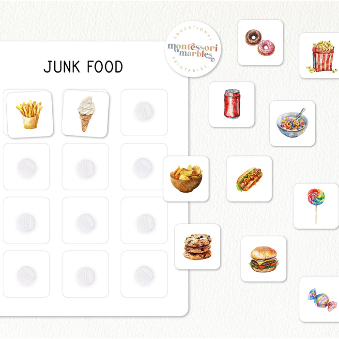 Healthy Food vs Junk Food Sorting Cards