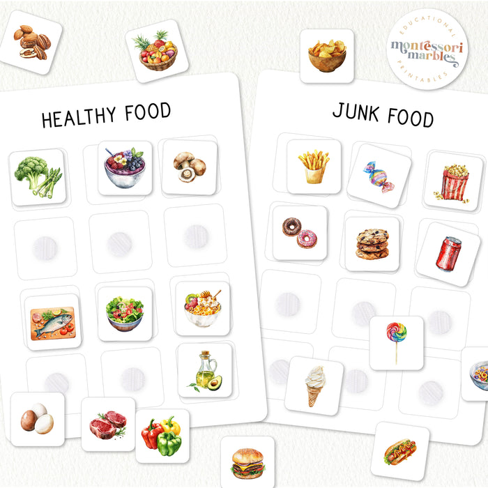 Healthy Food vs Junk Food Sorting Cards