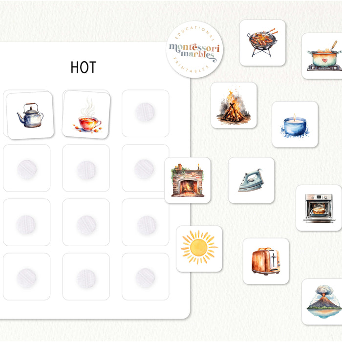Hot and Cold Sorting Cards