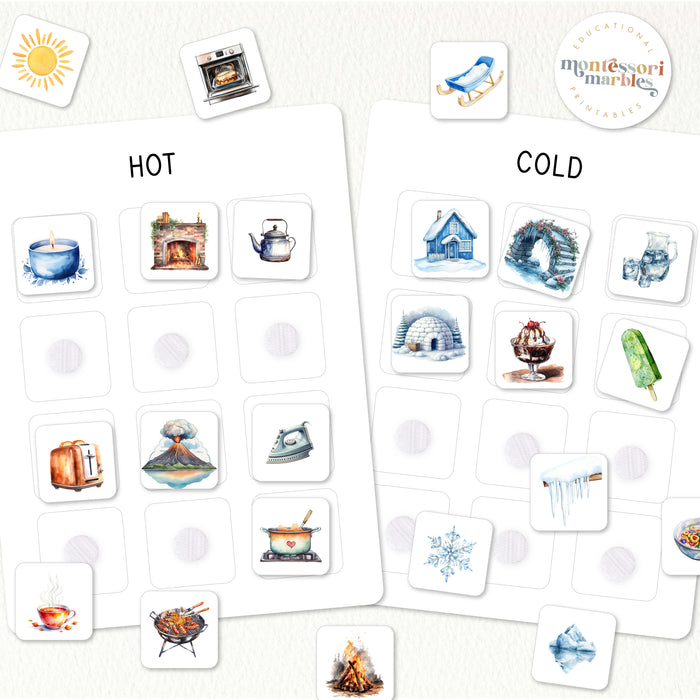 Hot and Cold Sorting Cards