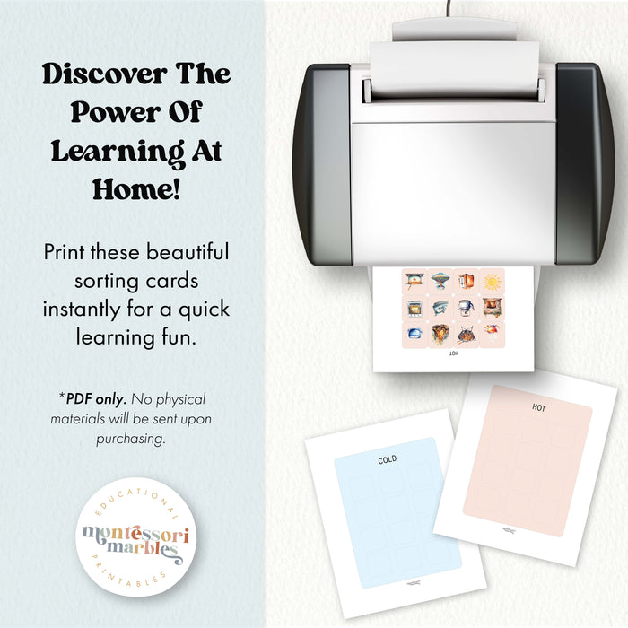 Hot and Cold Sorting Cards