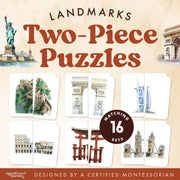 Landmark symmetry puzzles for geography study — ages 3-6