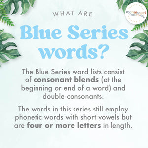 Montessori Blue Series Word Lists for Beginning Blends