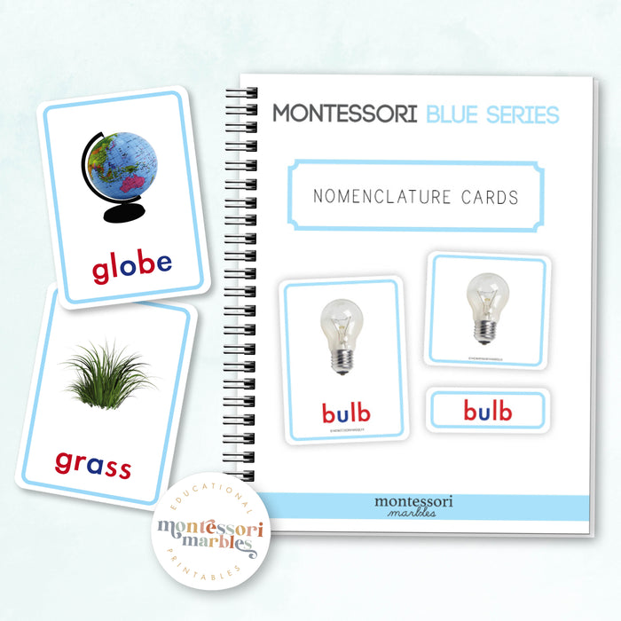 Montessori Blue Series Nomenclature Cards