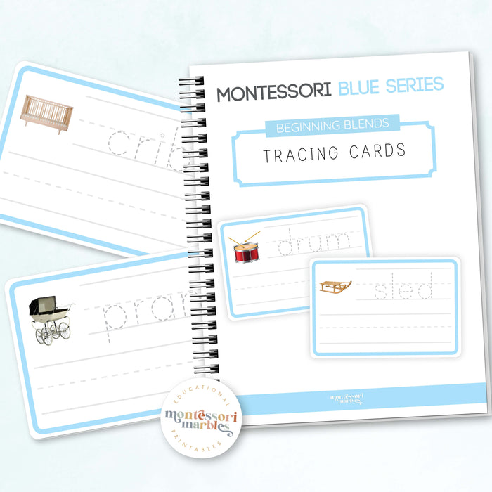 Montessori Blue Series Tracing Cards | Beginning Blends