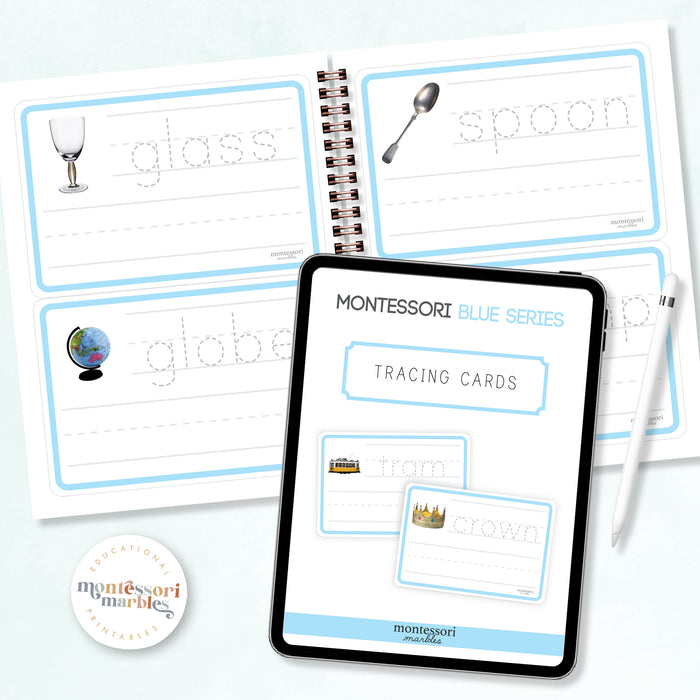 Montessori Blue Series Tracing Cards