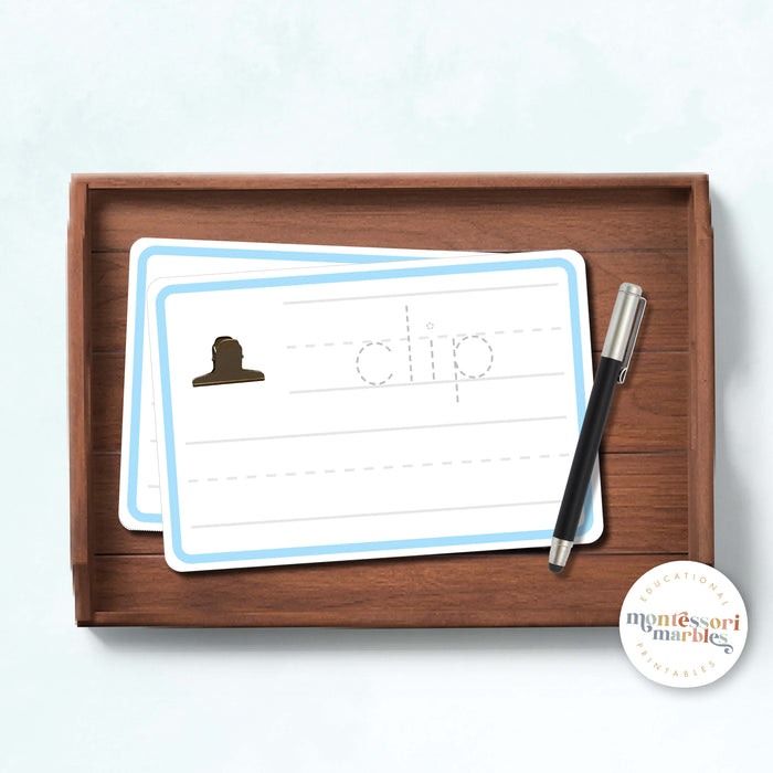 Montessori Blue Series Tracing Cards | Beginning Blends