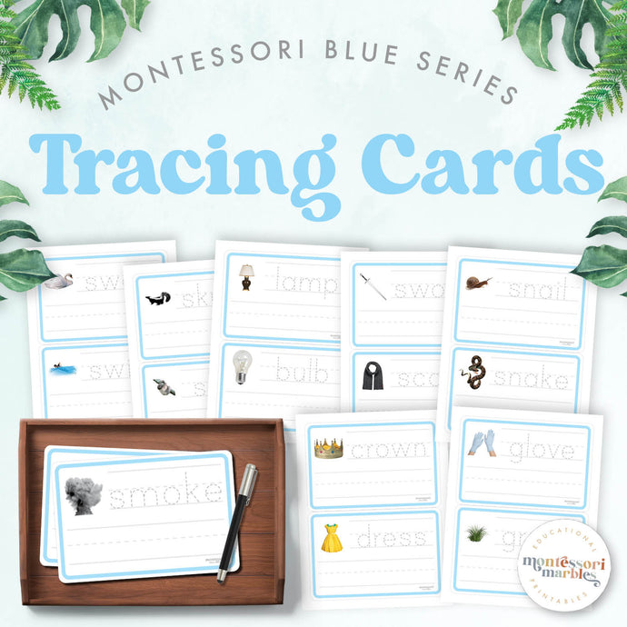 Montessori Blue Series Tracing Cards