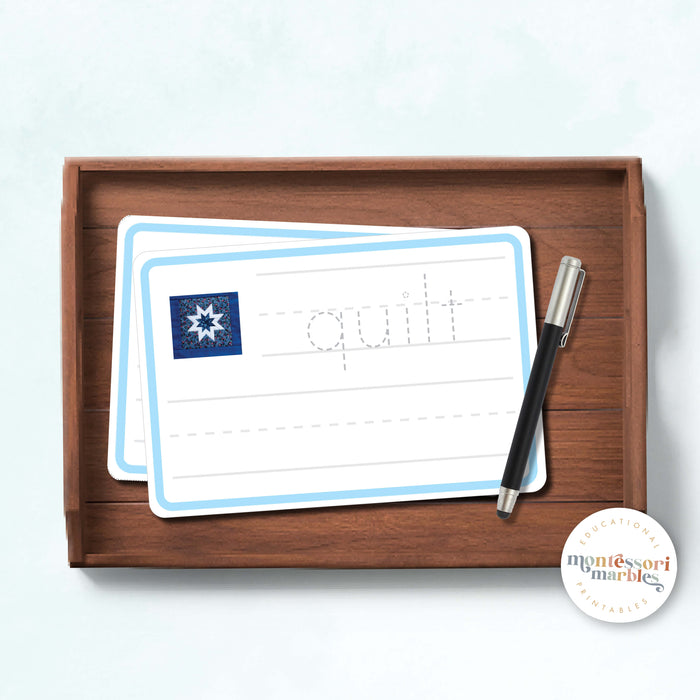 Montessori Blue Series Tracing Cards | Ending Blends