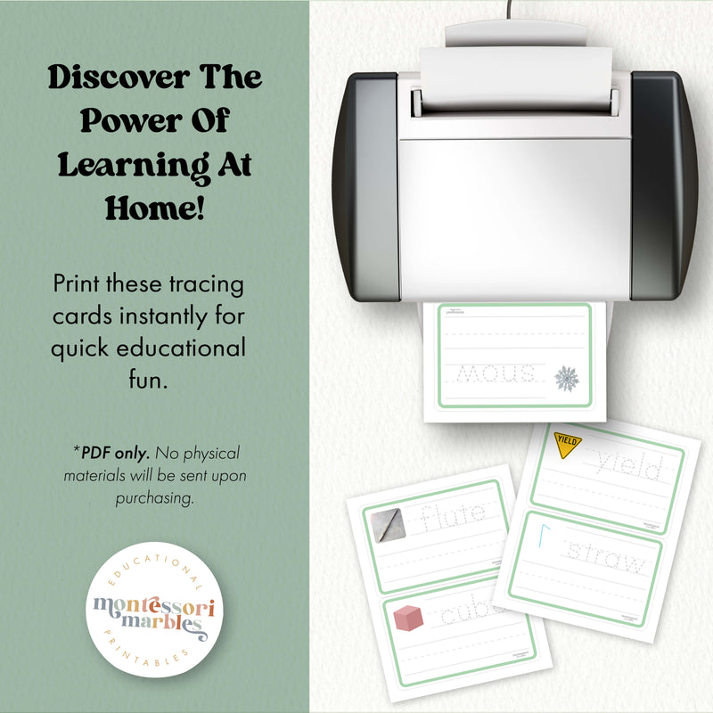 Montessori Green Series Tracing Cards