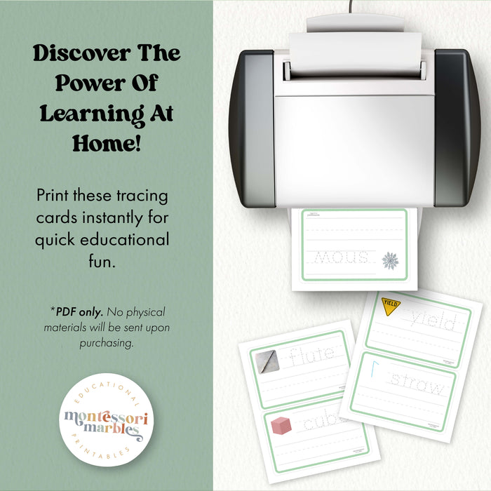 Montessori Green Series Tracing Cards
