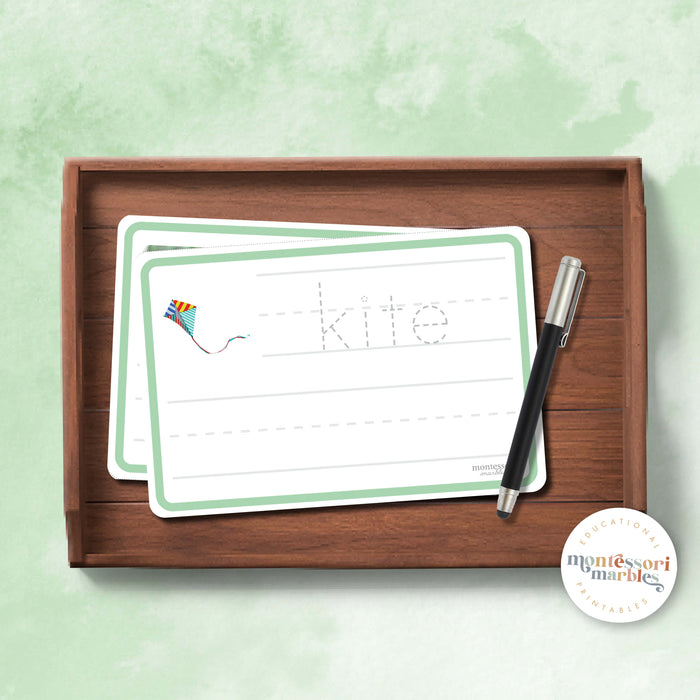 Montessori Green Series Tracing Cards