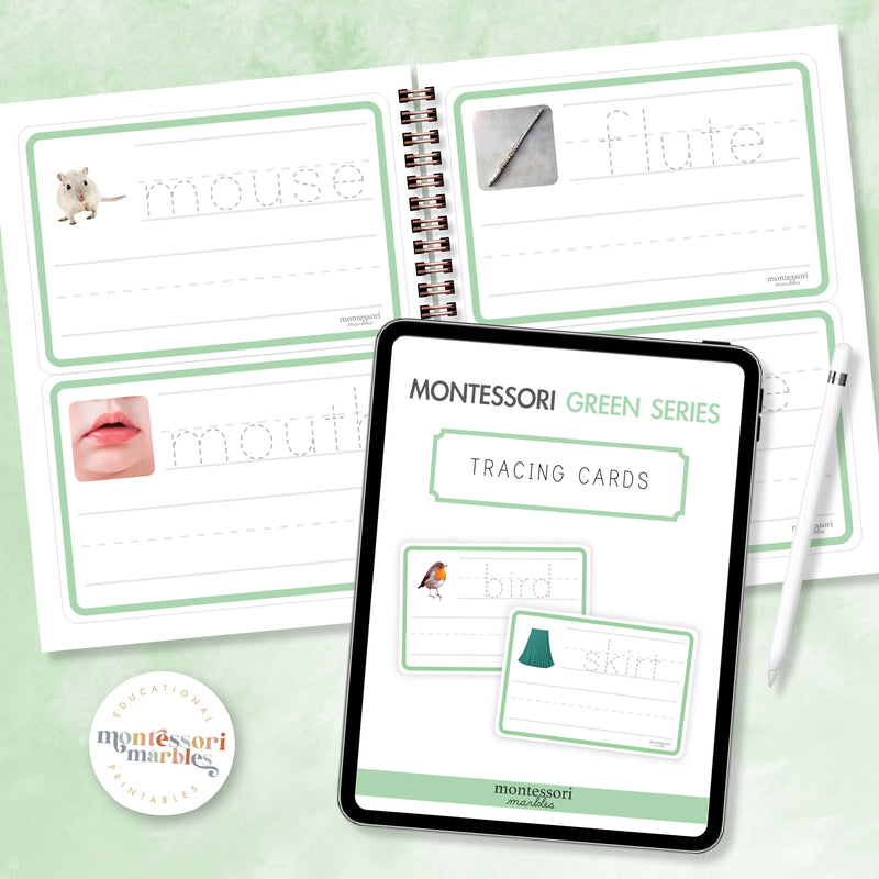 Montessori Green Series Tracing Cards