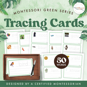 Montessori Green Series Tracing Cards