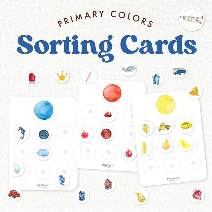Primary Colors Sorting Cards | Montessori Sensory Printable Resources ...