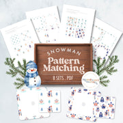 Snowman pattern-matching puzzles for visual skills — ages 3-6
