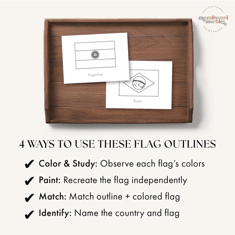South America Flag Outline Cards