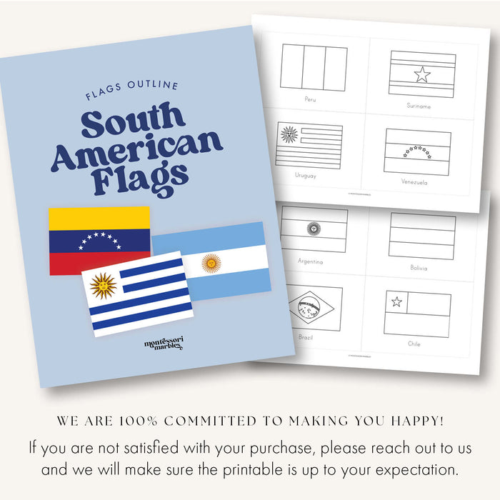 South America Flag Outline Cards