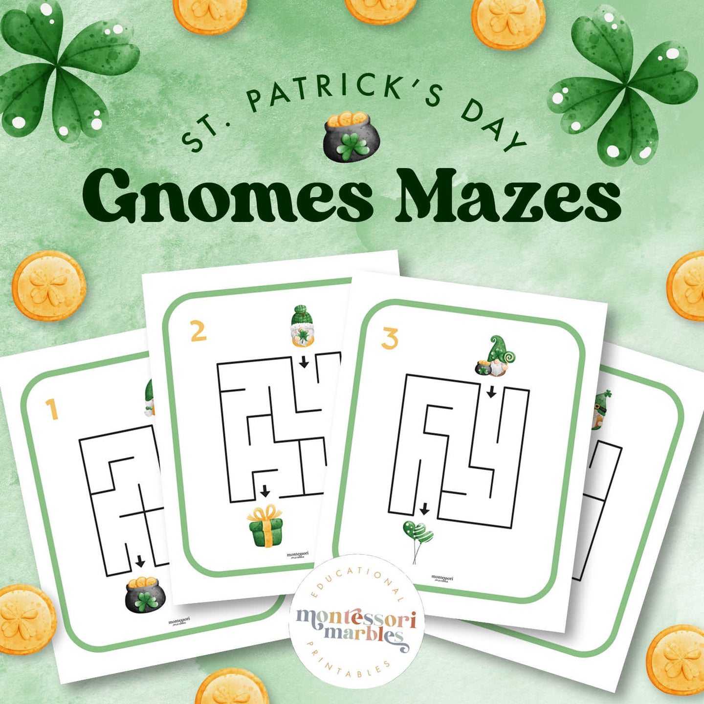 St. Patrick's Day Gnome Mazes