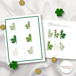 St. Patrick's Day Shamrock Symmetry Puzzles