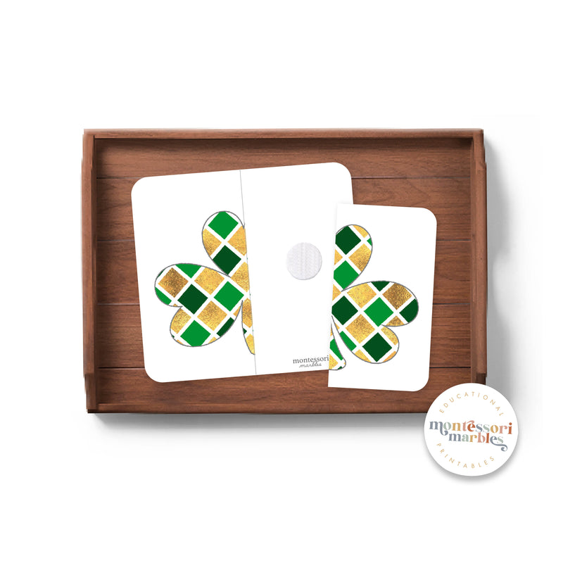 St. Patrick's Day Shamrock Symmetry Puzzles