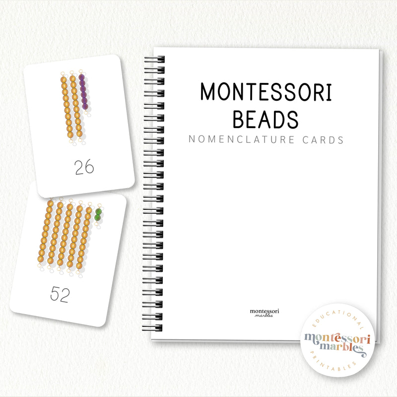 Montessori Golden Beads 1 to 100 Nomenclature Cards