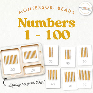 Montessori Golden Beads 1 to 100 | Nomenclature Cards