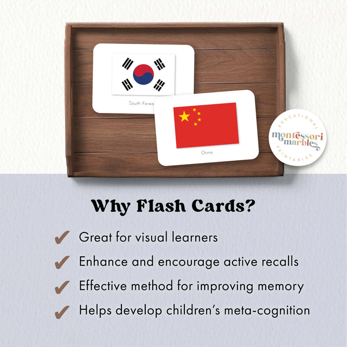 20 World Flags Flash Cards