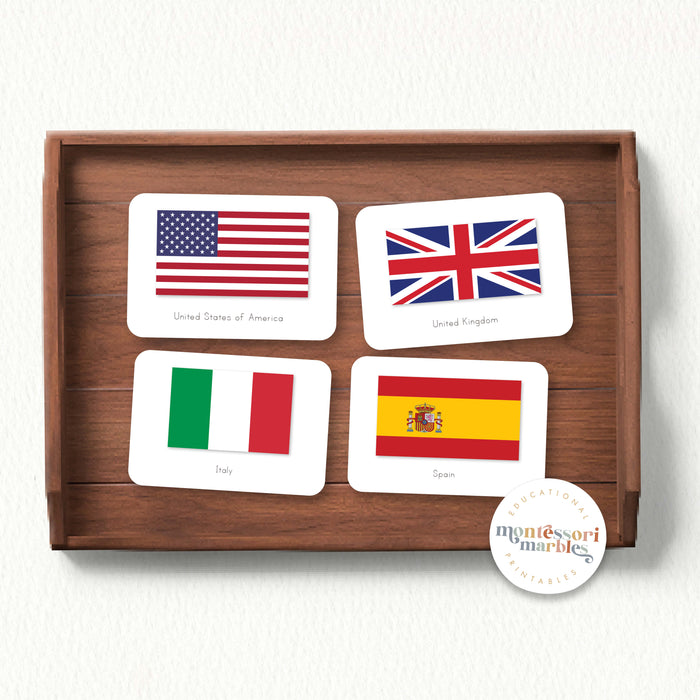 20 World Flags Flash Cards